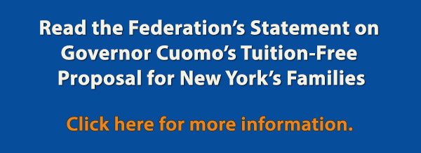 Federation’s Statement on Governor Cuomo’s Tuition-Free Proposal for New York’s Families Banner image